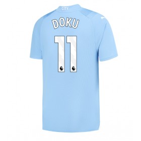 Manchester City Jeremy Doku #11 Hemmakläder 2023-24 Kortärmad